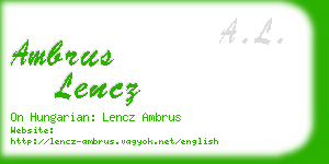 ambrus lencz business card